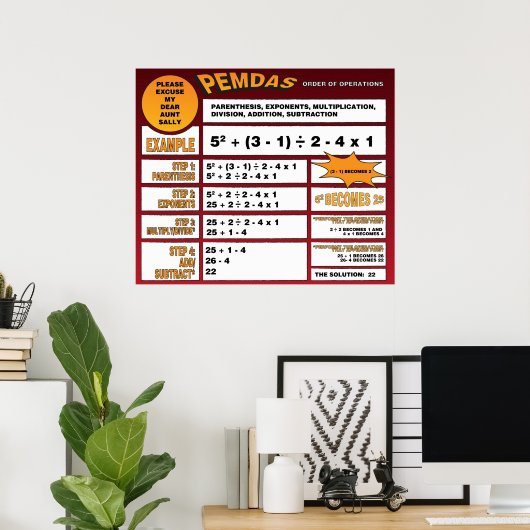 Poster PEMDAS (Bureau à domicile)