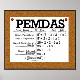 Poster PEMDAS Bulletin Board *MISE À JOUR*