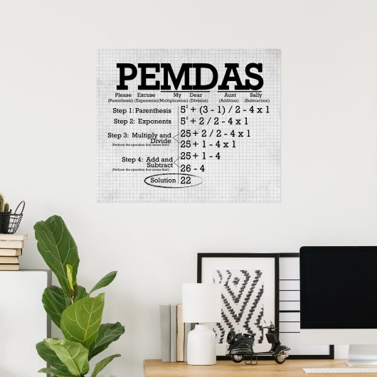Poster PEMDAS *MISE À JOUR* (Bureau à domicile)