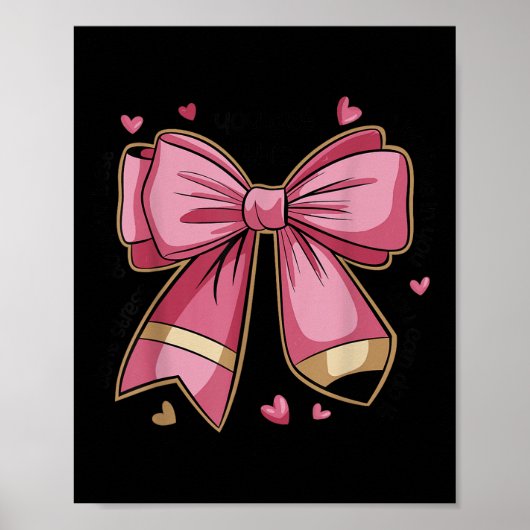 Poster Pencil Coquette Bow Test Day Teacher Motivational  (Devant)