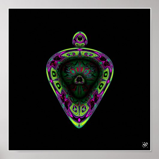 Poster Pendentif (motif abstrait coloré - pareidolia) (Devant)