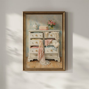 Poster Penderie Vintage Shabby Chic