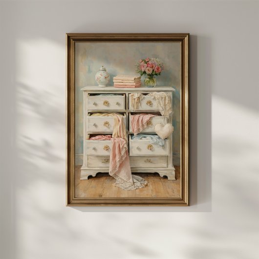 Poster Penderie Vintage Shabby Chic