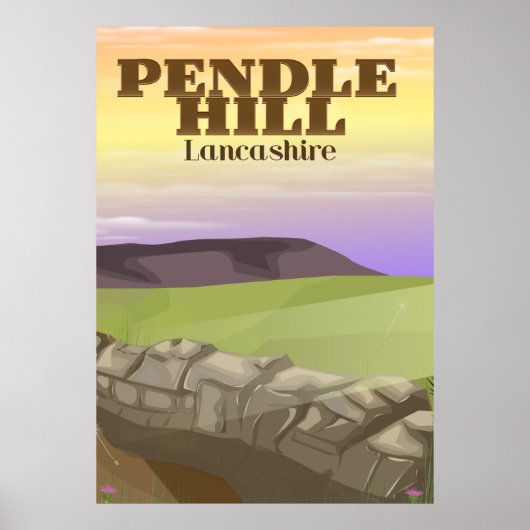 Poster Pendle Hill Lancashire (Devant)