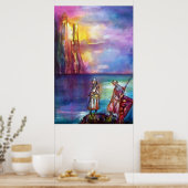 Poster PENDRAGON Chevaliers Médiévaux,Coucher de soleil s (Cuisine)