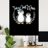 Poster Penguin Je Suis Une Maman Cool (Bureau à domicile)
