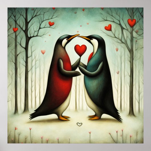 Poster Penguin Love 2 (Devant)