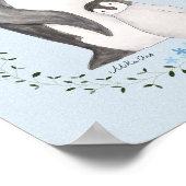 Poster Penguin mom/dad with baby Cute Penguin Nursery Art (Coin)