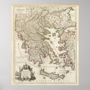 Poster Péninsule balkanique, Grèce, Macédoine