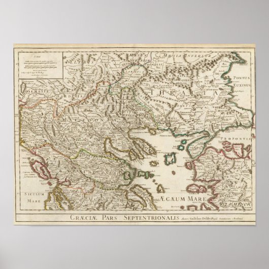 Poster Péninsule balkanique, Grèce, Macédoine 2 (Devant)