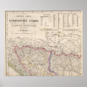 Poster Péninsule balkanique, Turquie, Bosnie