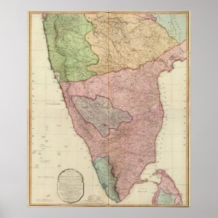 Poster Péninsule de l'Inde composite