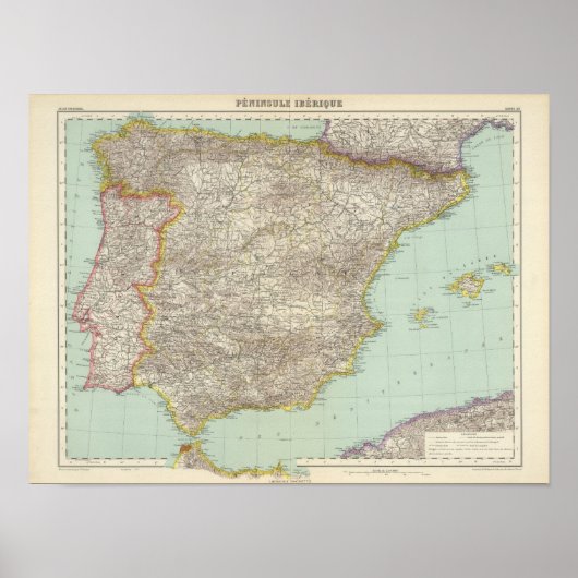 Poster Péninsule ibérique (Devant)