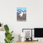 Poster Péninsule olympique, Washington Mountain Chèvres (Bureau à domicile)