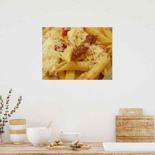 Poster Penne pâtes, tomates & fromage (Cuisine)