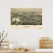 Poster Pennsburgh, PA Carte panoramique - 1894 (Cuisine)