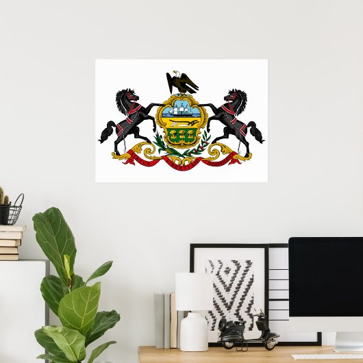 Poster Pennsylvania flag (Bureau à domicile)