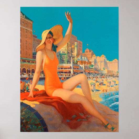 Poster Pennsylvania Railroad - Atlantic City, 1935 (Devant)