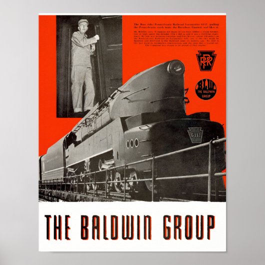 Poster Pennsylvania Railroad T1 Locomotive 6111 (Devant)