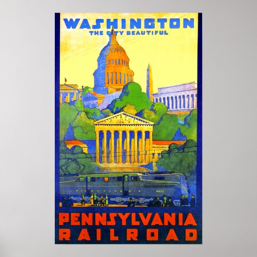 Poster Pennsylvania Railroad to Washington D.C. (Devant)