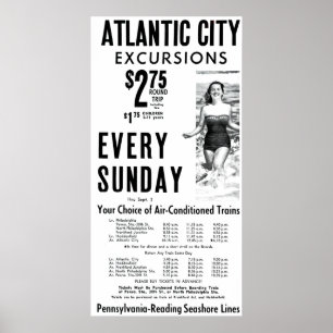 Poster Pennsylvania-Reading Seashore Lines 1962