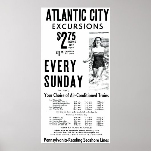 Poster Pennsylvania-Reading Seashore Lines 1962 (Devant)
