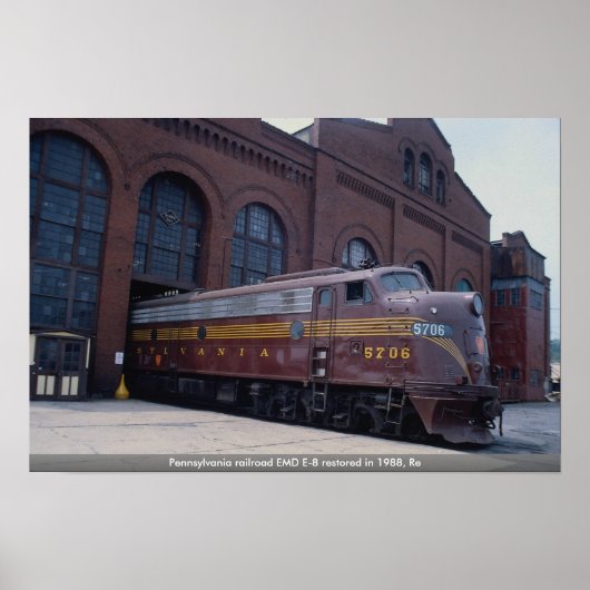 Poster Pennsylvanie chemin de fer EMD E-8 restauré en 198 (Devant)