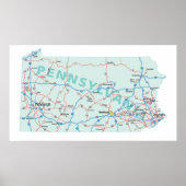 Poster Pennsylvanie Interstate Map Imprimer (Devant)