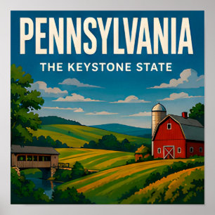 Poster Pennsylvanie Philadelphie Pittsburgh Voyage Histor