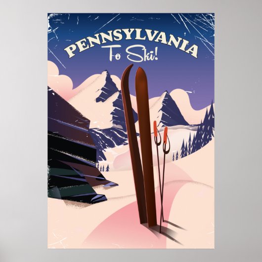 Poster Pennsylvanie Pour Skier (Devant)