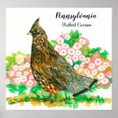 Poster Pennsylvanie Ruffed Grouse Mountain Laurel (Devant)
