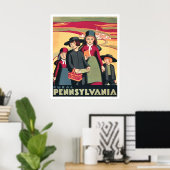 Poster Pennsylvanie rurale Amish 1939 WPA (Bureau à domicile)