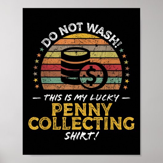 Poster Penny Collector Funny Coin Collecte de devis Graph (Devant)