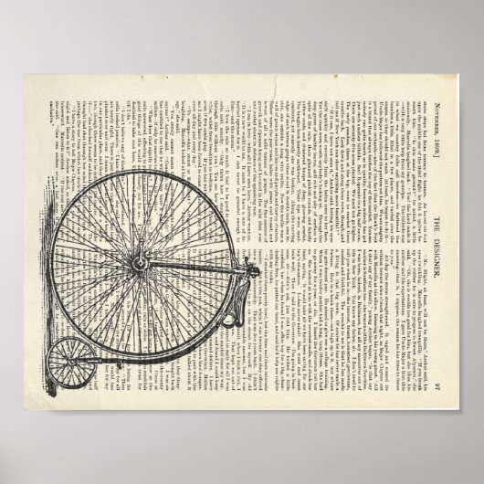 Poster Penny Farthing Page Art (Devant)