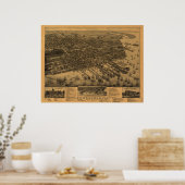 Poster Pensacola Floride 1885 Carte panoramique (Cuisine)