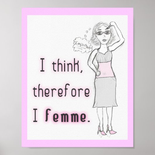 Poster Pense donc Femme - Imprimer (Devant)