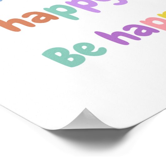 Poster Pense Happy Be Happy - Positive Mindset Kids Print (Coin)