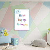 Poster Pense Happy Be Happy - Positive Mindset Kids Print