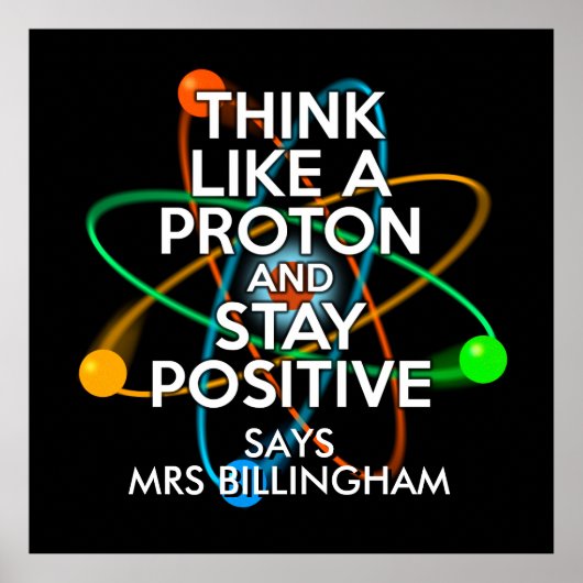 Poster Pensée personnalisée comme un proton Science (Devant)