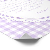 Poster Pensees Bebe Nœud Coquette Gingham Violet Lange (Coin)