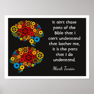 Poster Pensées bibliques - Mark Twain citation - Art prin