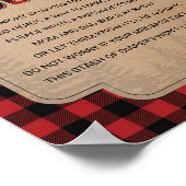 Poster Pensées de couches de Baby shower de bûcheron rust (Coin)