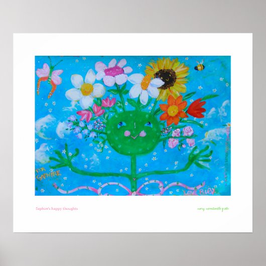 Poster pensées heureuses de Saphire (Devant)