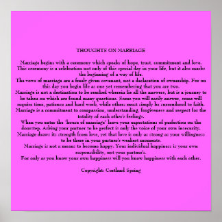 POSTER PENSÉES SUR LE MARIAGE