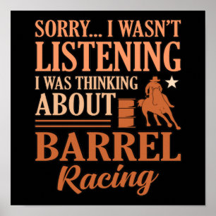 Poster Penser à Barrel Racer Cheval Racer Chevaux Ra