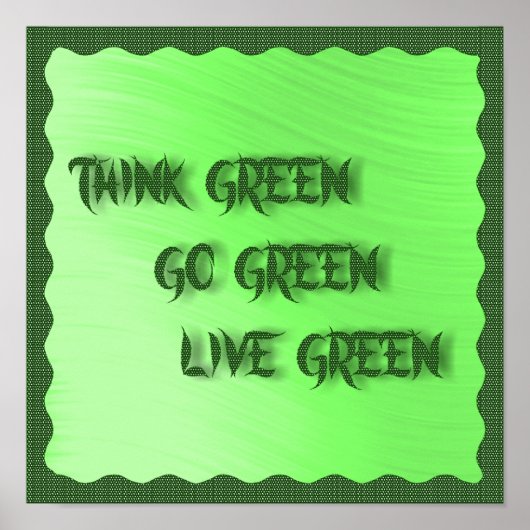 POSTER PENSER—ALLER—LIVE GREEN -POSTER (Devant)