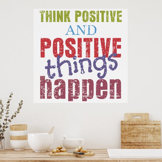 Poster Penser positif (Cuisine)