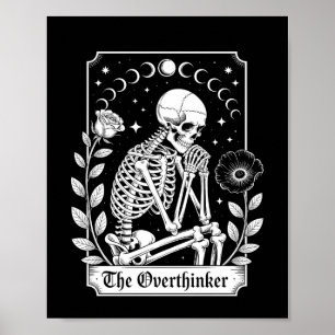 Poster penseur excessif squelette gothique sombre Hallowe