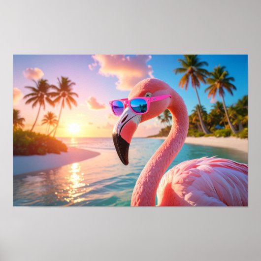Poster PENSEUR ROSE - Flamant ROSE (Devant)