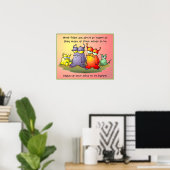 Poster Pensez À Être Heureux ! (Bureau à domicile)